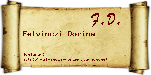 Felvinczi Dorina névjegykártya
